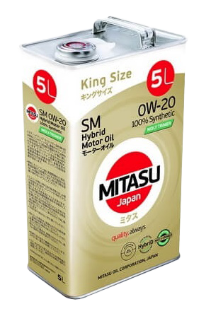 Моторное масло MITASU HYBRID MOLY-TRiMER SM 0W-20, 5л, 